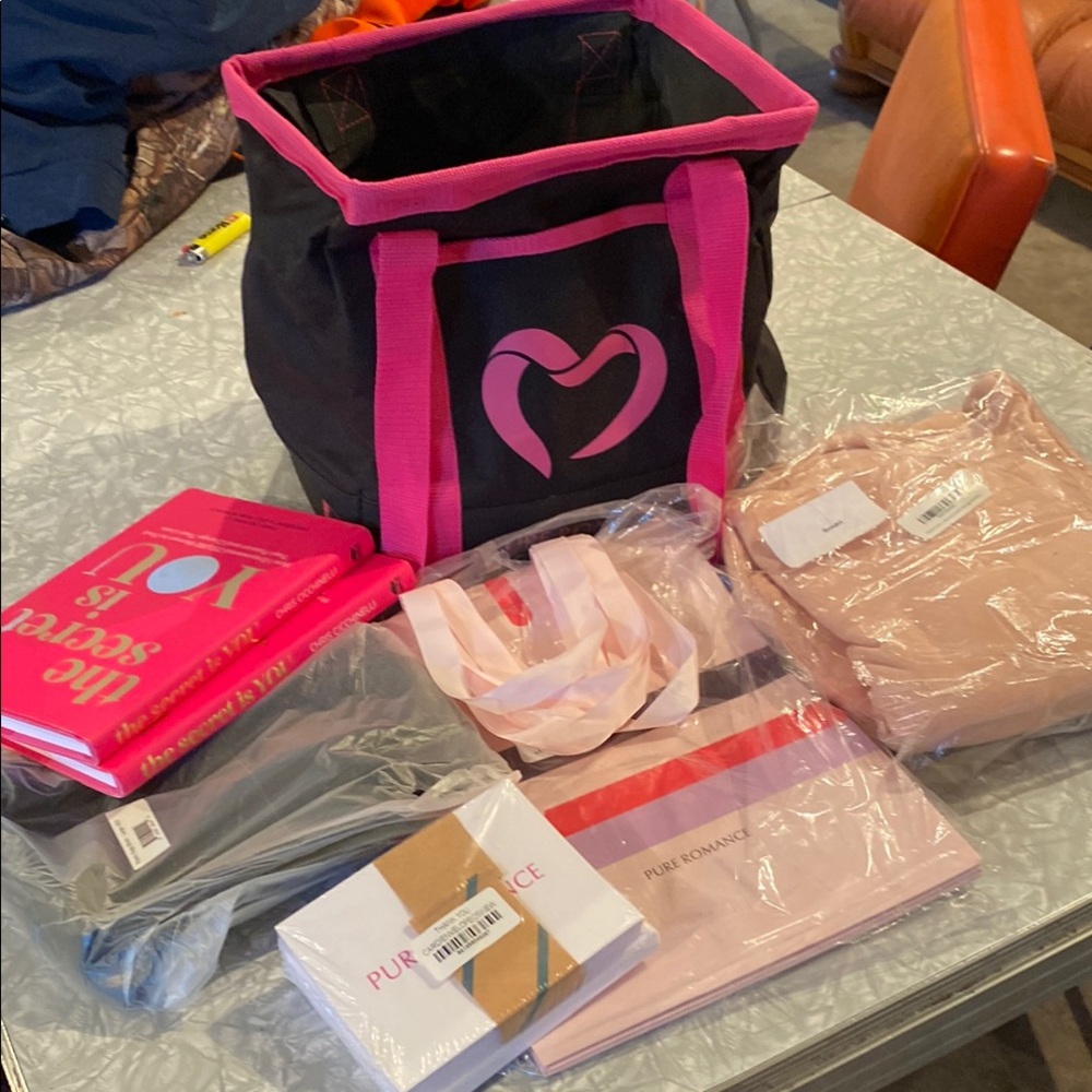 Pure Romance Black and Pink Tote with Essentials